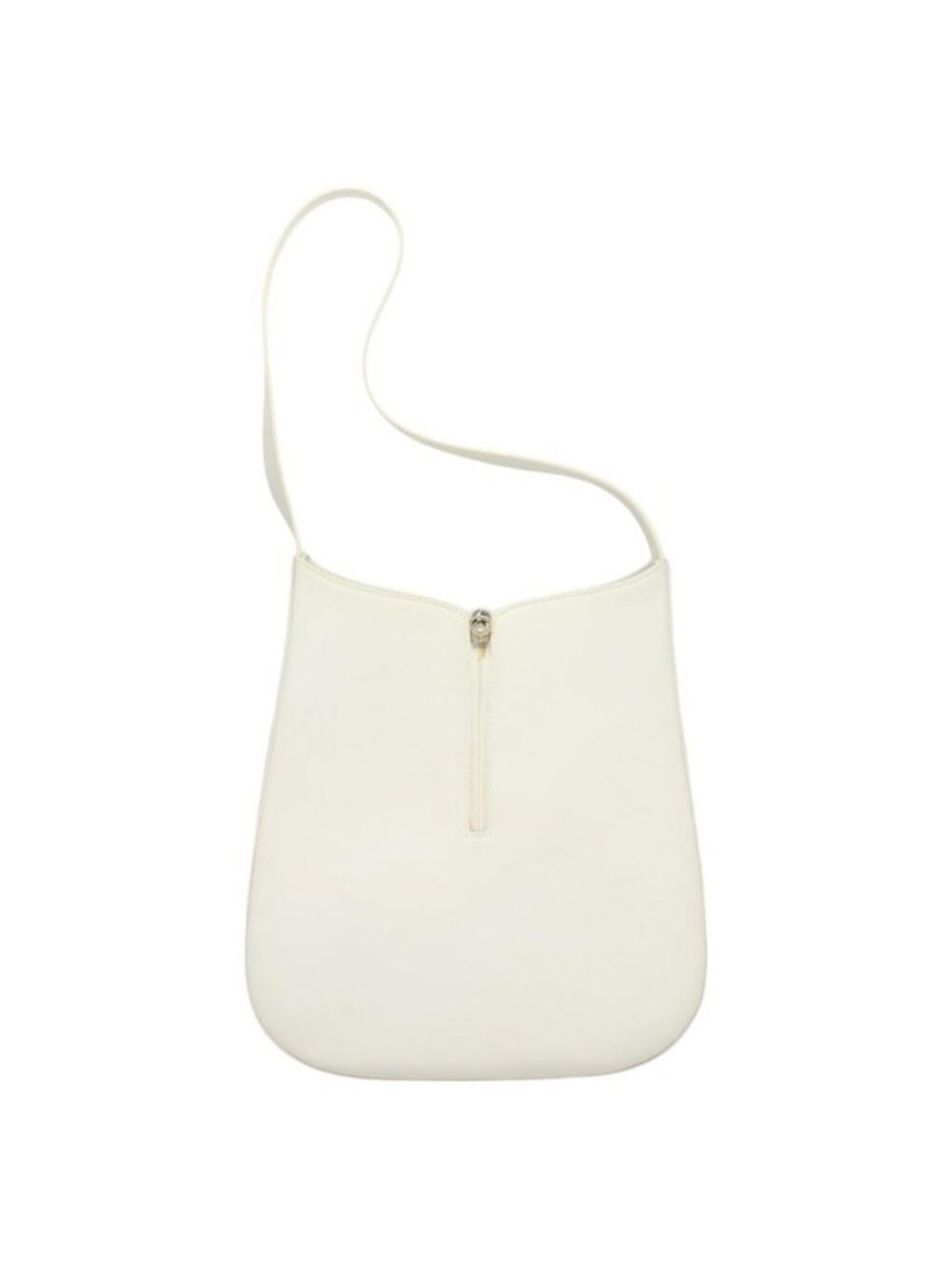 Authentic Salvatore Ferragamo Shoulder Bag Leather White Silver - Picture 9 of 16